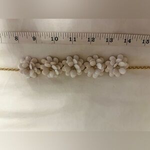 J. Crew girls white crystal & flower necklace like new